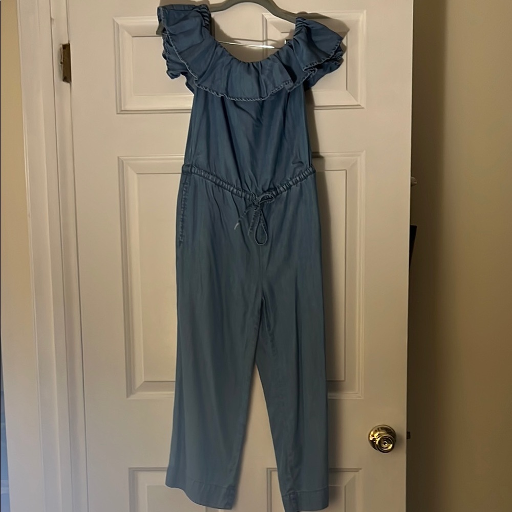 Blue Off-Shoulder Jumpsuit